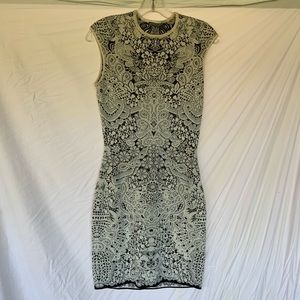 Alexander McQueen black and white knit dress. 2013 collection. Italy. XS